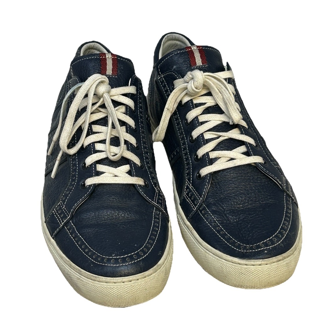 BALLY Navy Leather Low Top Comfort Sneakers Men's US 11D UK 10E
